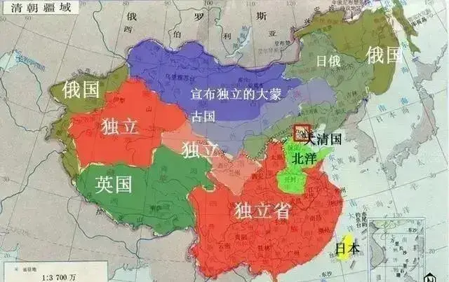 如果没有解放军，中国版图是这样的
