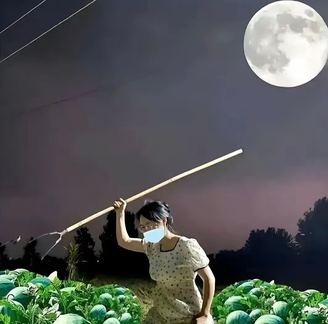 这半夜三更的在西瓜地里干嘛呢？