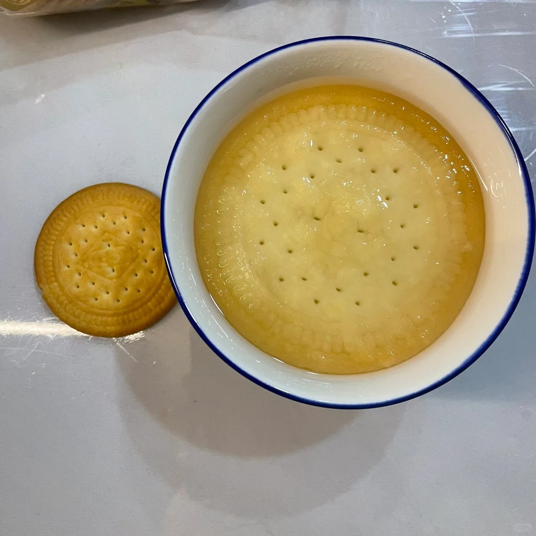 #早餐饼 原来这个饼干可以泡这么大