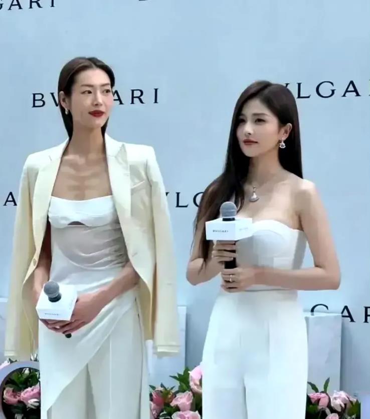 白鹿都165了，和超模刘雯同框还是好娇小，不过胸却很大，白鹿的胸比刘雯的大太多，