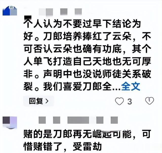 这一次,被刀郎发声明撇清关系的云朵,才知道网友六万评论的威力(刀郎与云朵关系)-第2张图片-九妖电影 这一次,被刀郎发声明撇清关系的云朵,才知道网友六万评论的威力(刀郎与云朵关系)-第2张图片-九妖电影
