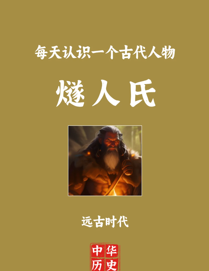 今天分享历史人物——燧人氏，燧人氏在商丘发明钻木取火，成为中国古代人工取火的发明