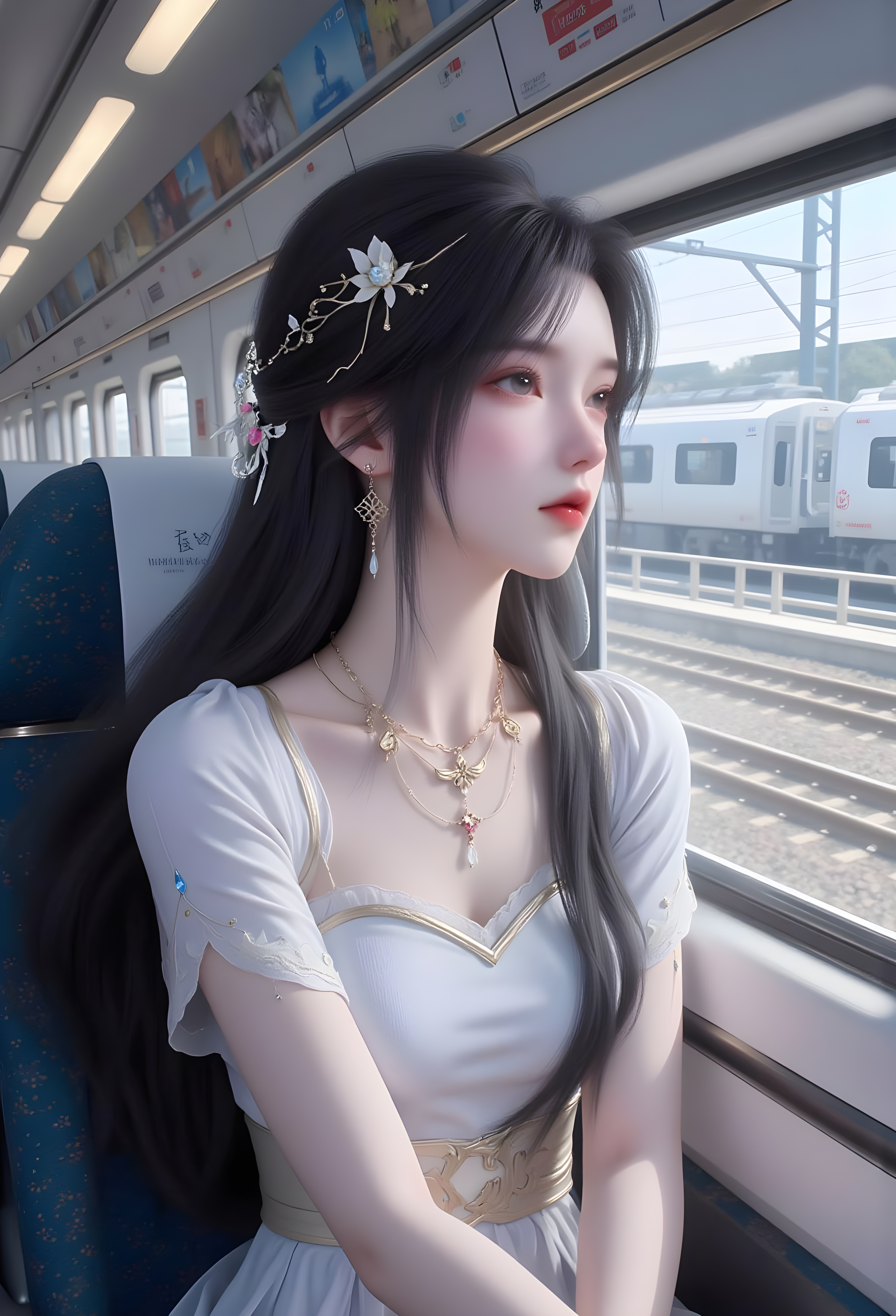 国漫女神｜《完美世界》清漪高清壁纸：坐上火车去拉萨！