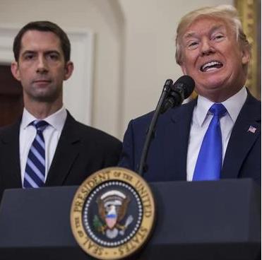 CBS那边儿说了，美国共和党参议员，老特的铁哥们儿汤姆·科顿，最近放话了。他说啊