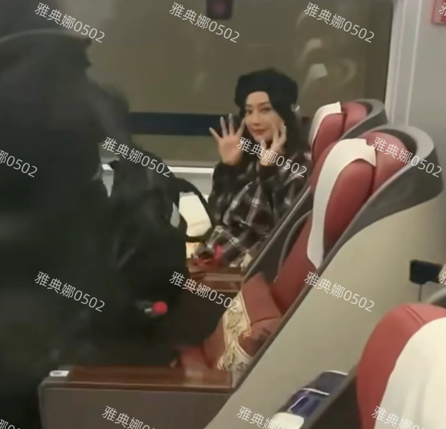 高铁上遇到秦岚，本人很年轻很美，打扮得很时髦，性格也好没有明星架子，看到有人拍照