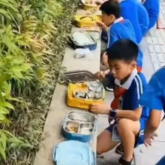 针对学生坐操场吃饭，校长的回复彻底激怒了家长
1.允许家长送饭，但是校外订餐不能
