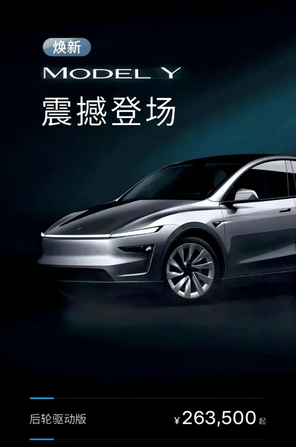 特斯拉新款Model Y发布，发出海报宣传时，附上了“尽管对比”这4个字。
于是