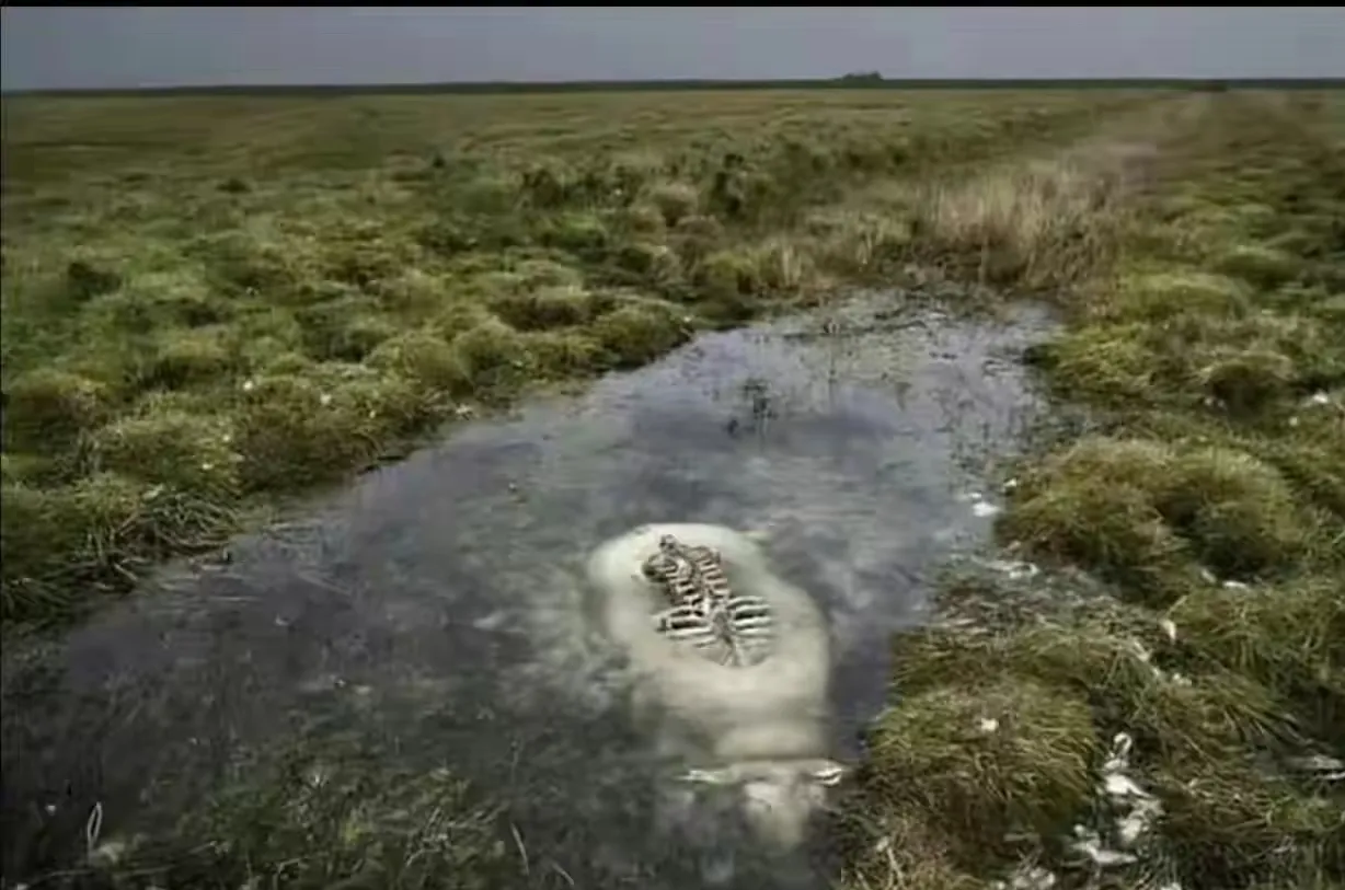 一只羊不小心掉入寒冷的水里面，一直折腾不让水结冰，最终还是折腾冷了。冰冷的水冻结