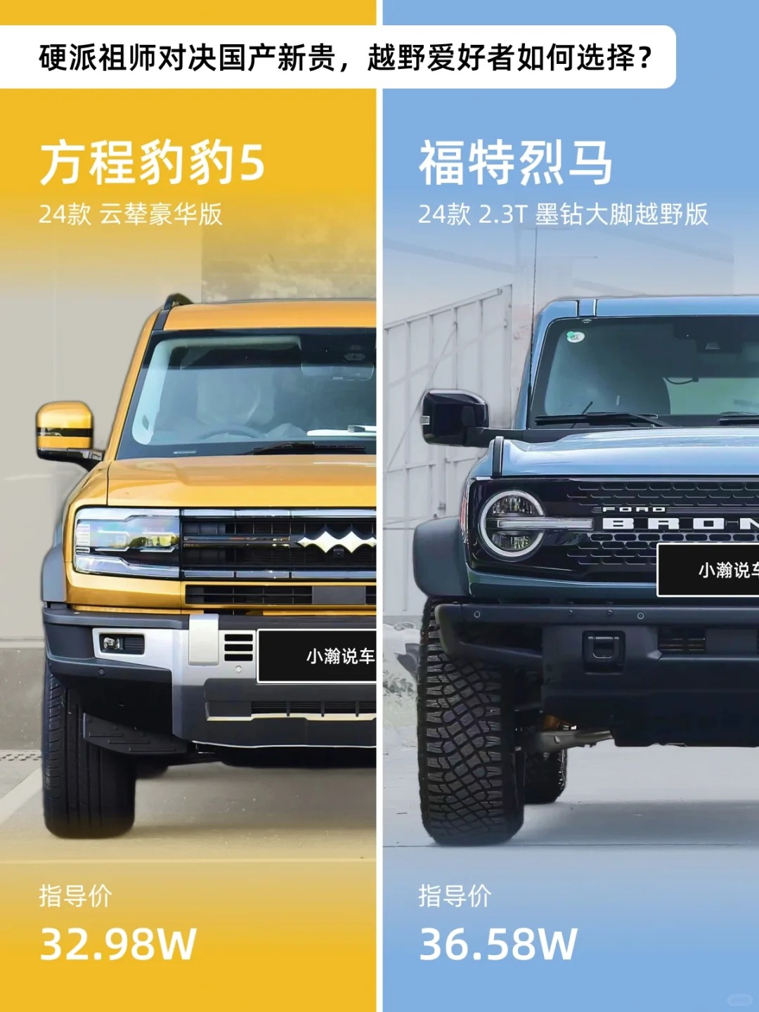 硬派祖师对决国产新贵，越野爱好者如何选择
🚙硬派越野车作为自由与挑战的象征，其