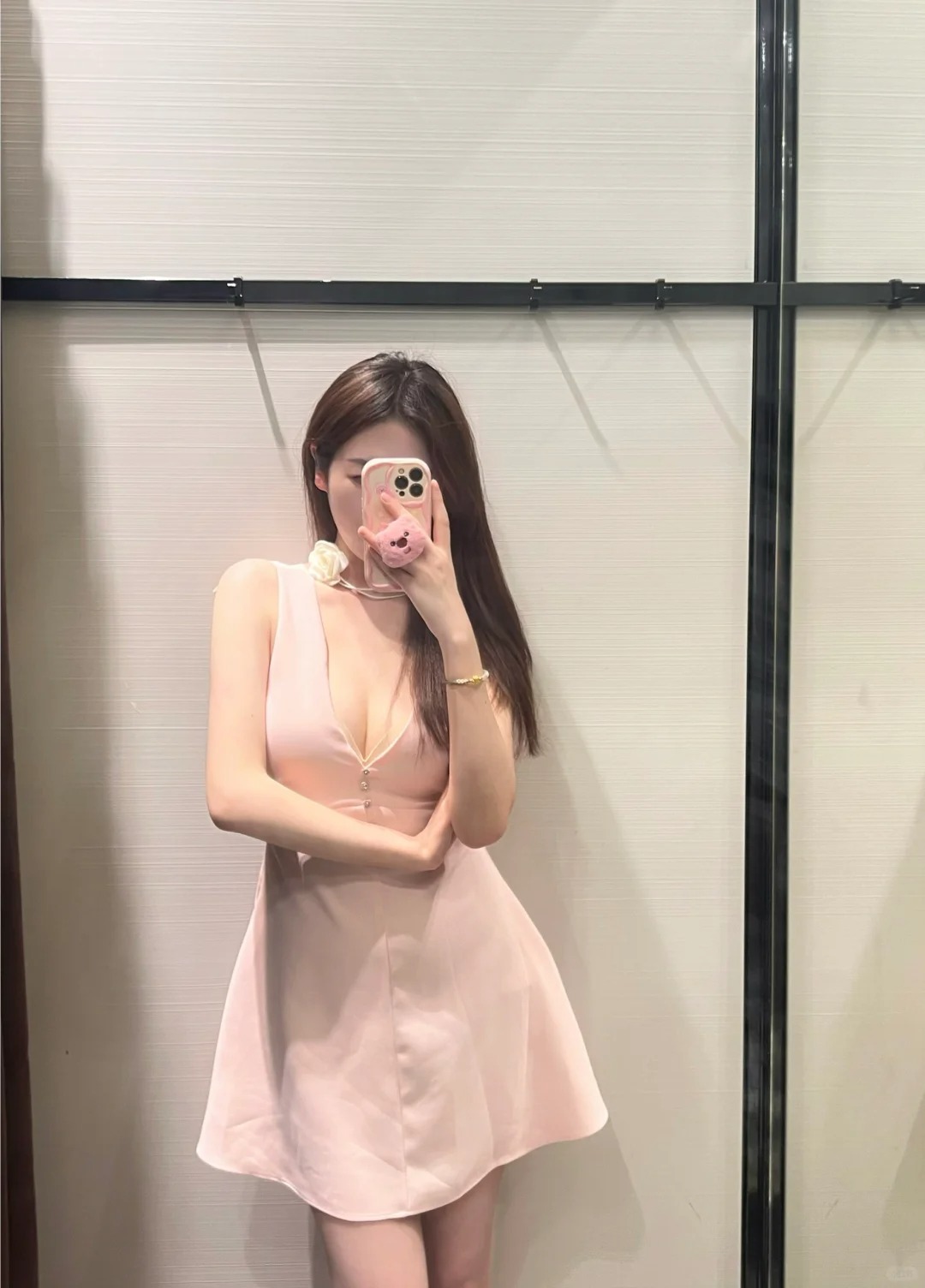 zara粉色小礼裙 可爱又性感～🎀