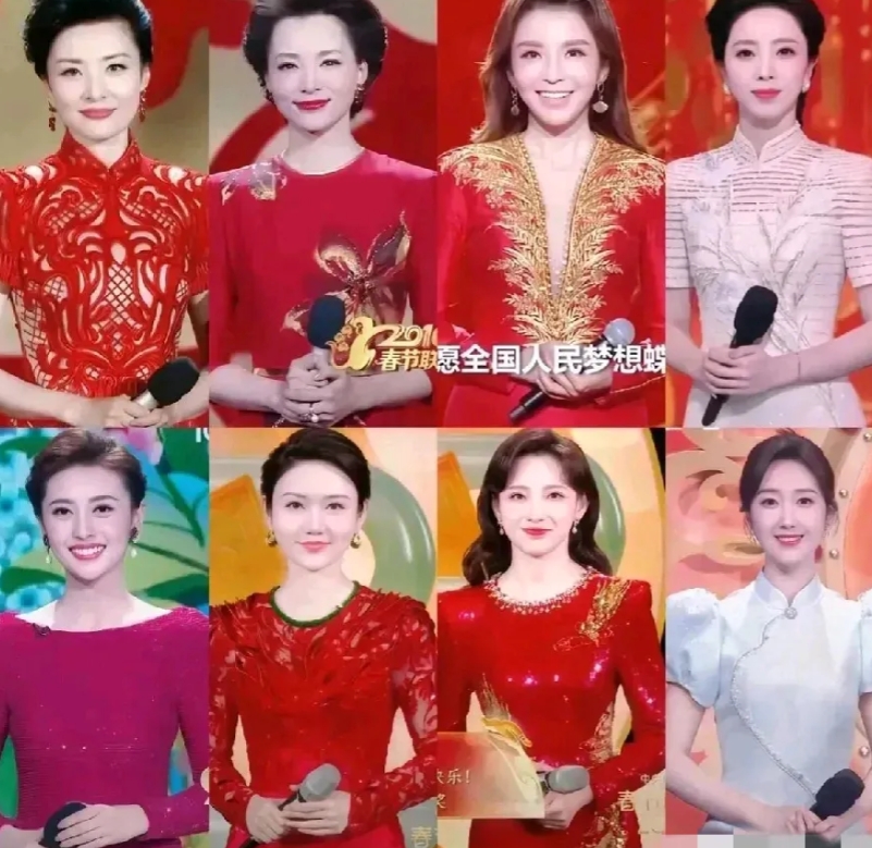这张图片可真够润眸润心，咱就一起PK一下诸位美女主持人的颜值高度吧！

八位主持