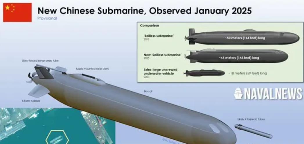 海军新闻：再次，中国一艘未报道过的超现代潜艇让西方分析人士措手不及。卫星图像显示