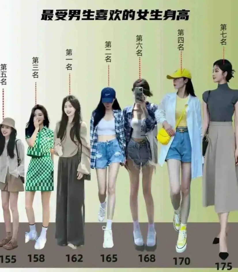 女生身高无所谓，主要是身材和颜值，大部分女生身高不会太高或太低的