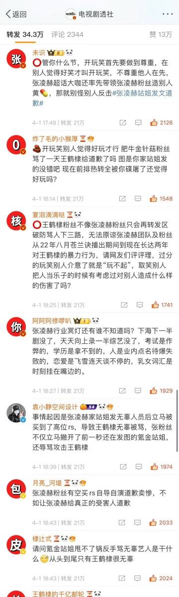 王鹤棣粉丝和张凌赫粉丝排字
但我不知道哪个是准确版本 ​
