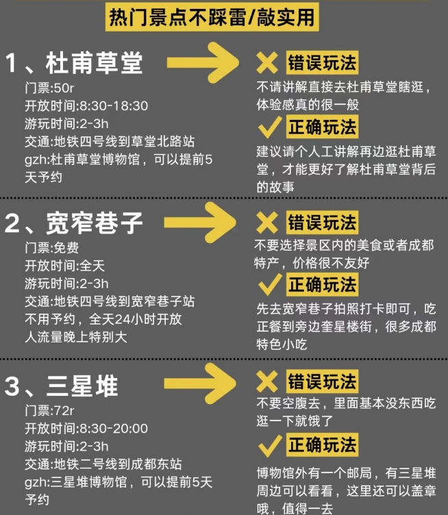 来成都之前一个合理的旅游攻略是不能少的，为大家准备了一份不绕路的旅游攻略。