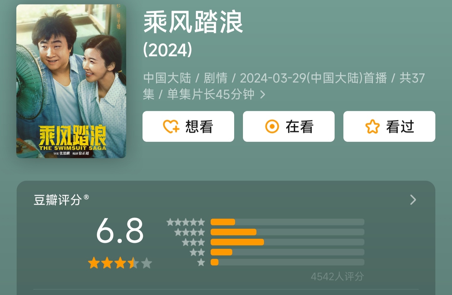 年代剧《乘风踏浪》由实力派演员主演，围绕彭锦西创业历程展开，前半段精彩，后半段剧