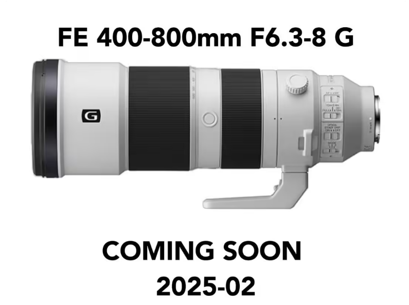 索尼全画幅镜头新品被曝 2 月发布，含 400-800mm F6.3-8 和 1