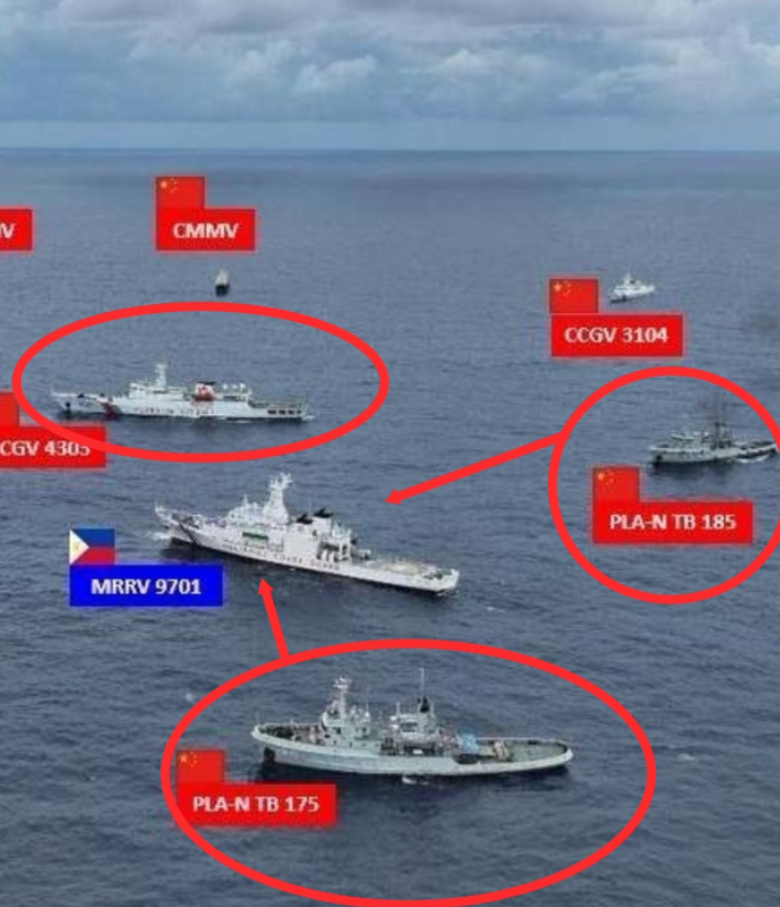 仙宾礁清场阵型曝光，就中方这战术素质不打仗亏了！

8月31日，菲律宾海警船97