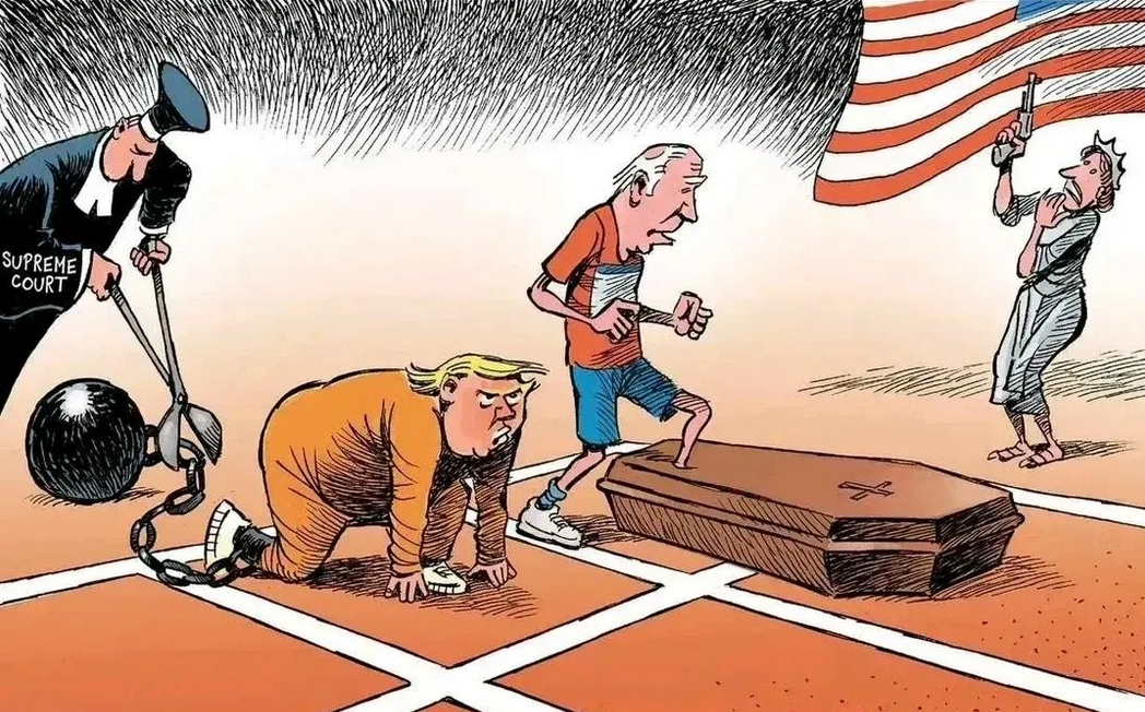 德国《明镜周刊》的漫画，把美国2024年大选，表现的淋漓尽致，即生动、又形象、更