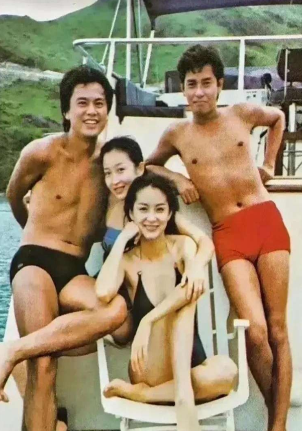 林青霞年轻时真漂亮，和她一起游泳的美女帅哥都有哪些？那个年代的明星都是天生丽质啊