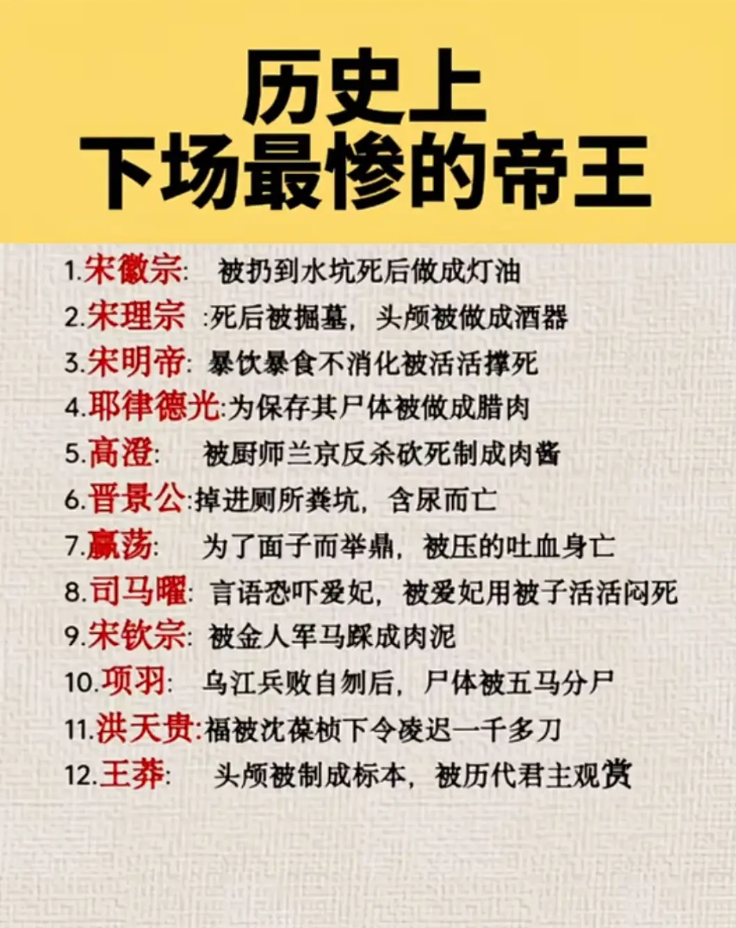 历史上下场最惨的帝王