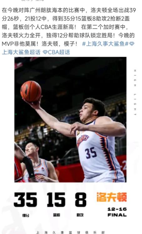 洛夫顿现在是CBA最强外援，过几年去强队绝对开创新王朝。

CBA很多优质外援，