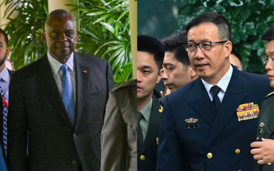香会欢迎晚宴座次有变，中美防长分坐两桌，奥斯汀全程黑脸，新加坡前总理李显龙陪中国
