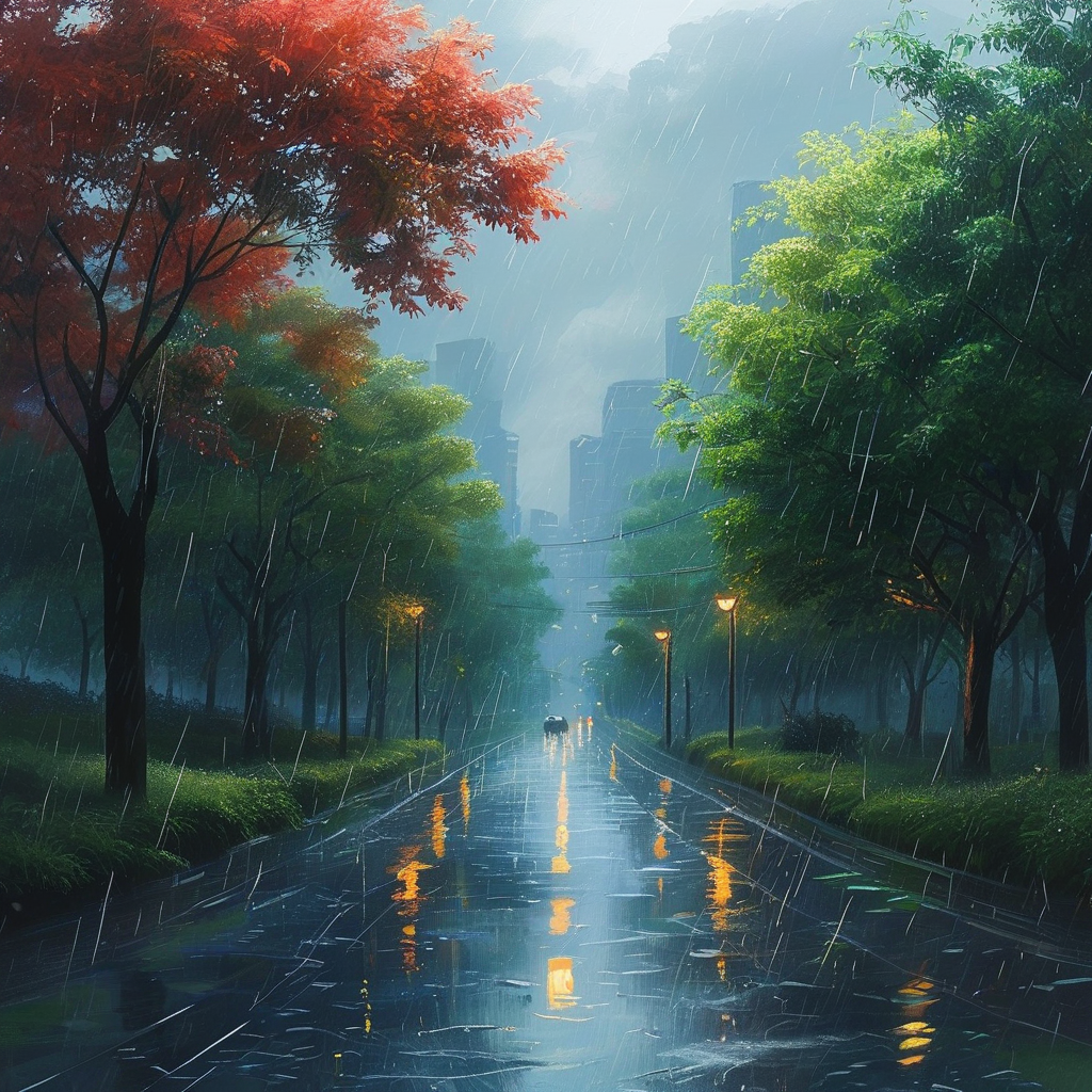 阴雨绵绵，仿佛是大自然在诉说着生命的奥秘。雨中的世界，静谧而深远，它让我们看到了