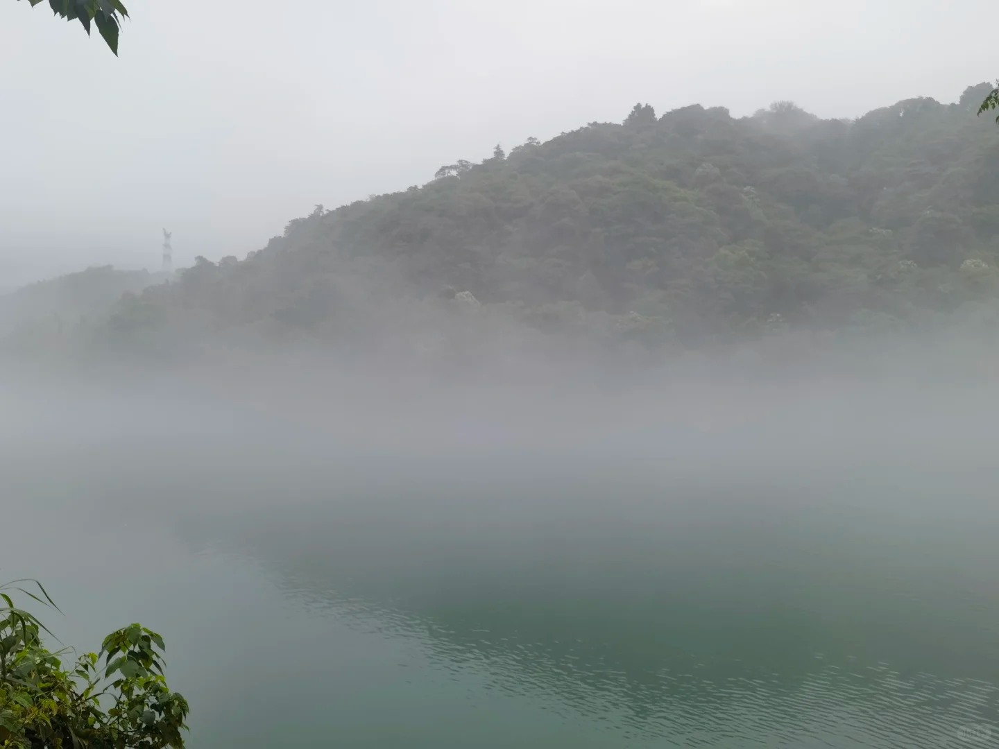 5月3日的东江湖，浓雾