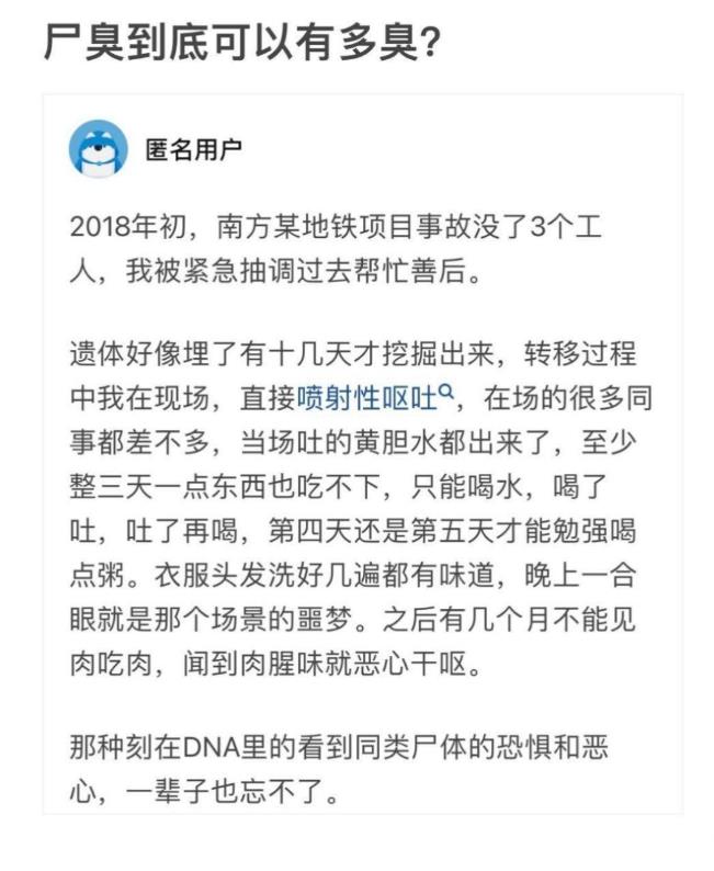网友：尸臭到底可以有多臭？