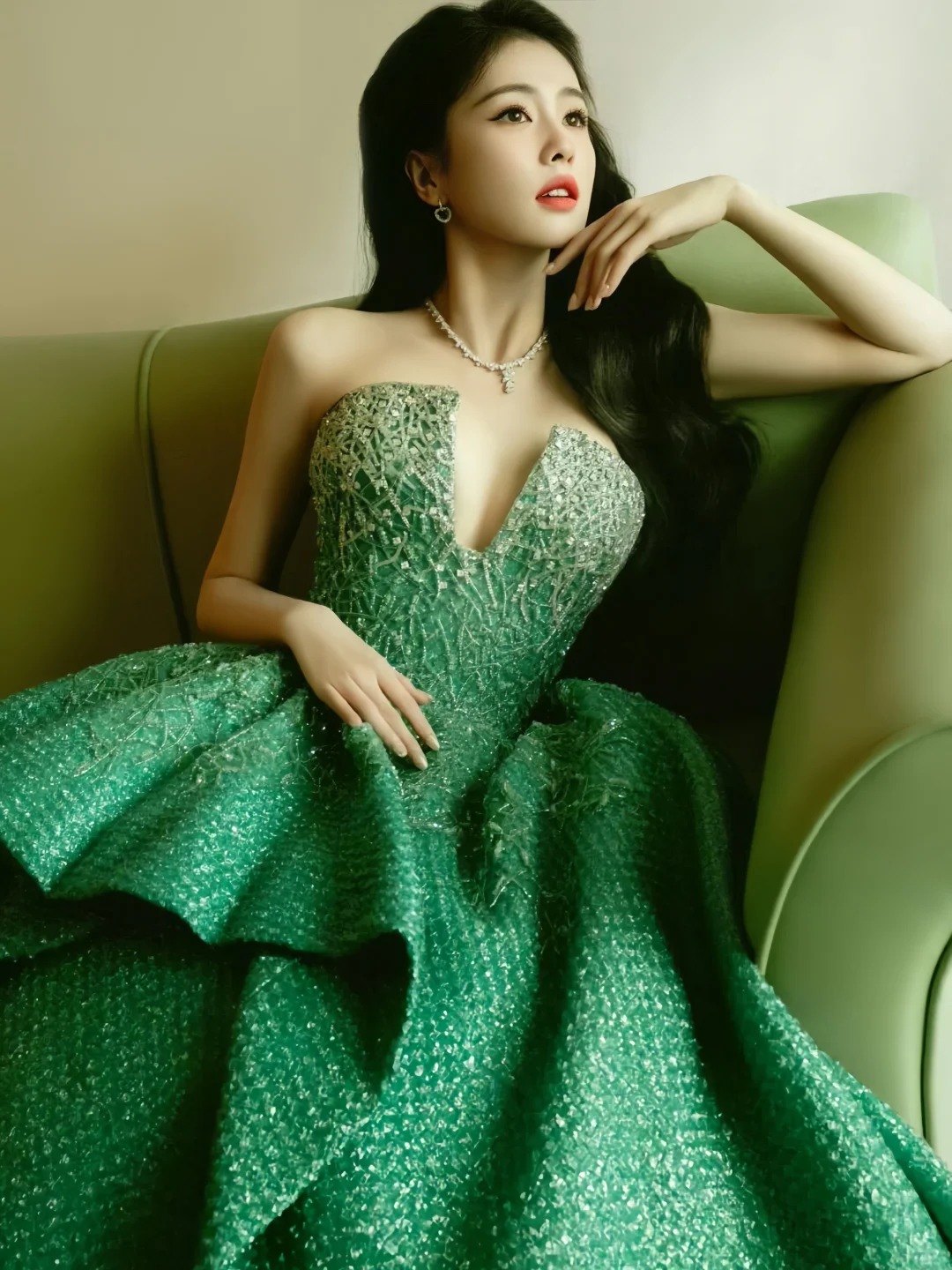 白鹿一袭抹胸公主裙太魅惑人心啦😍！