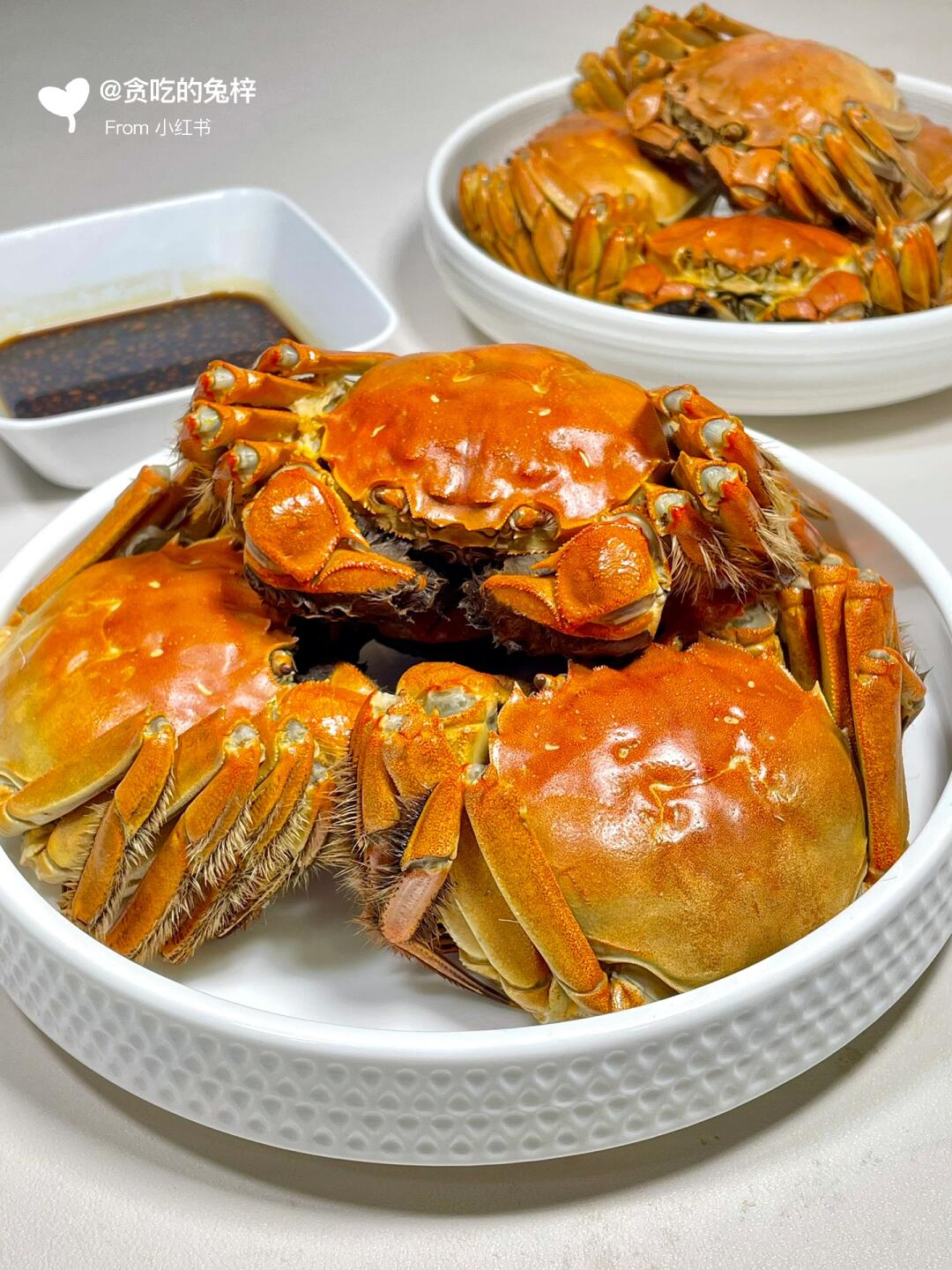 今天的新菜是清蒸大闸蟹
	
🍳教程见图4-5哦～‼️
——
📝食材：大闸蟹?