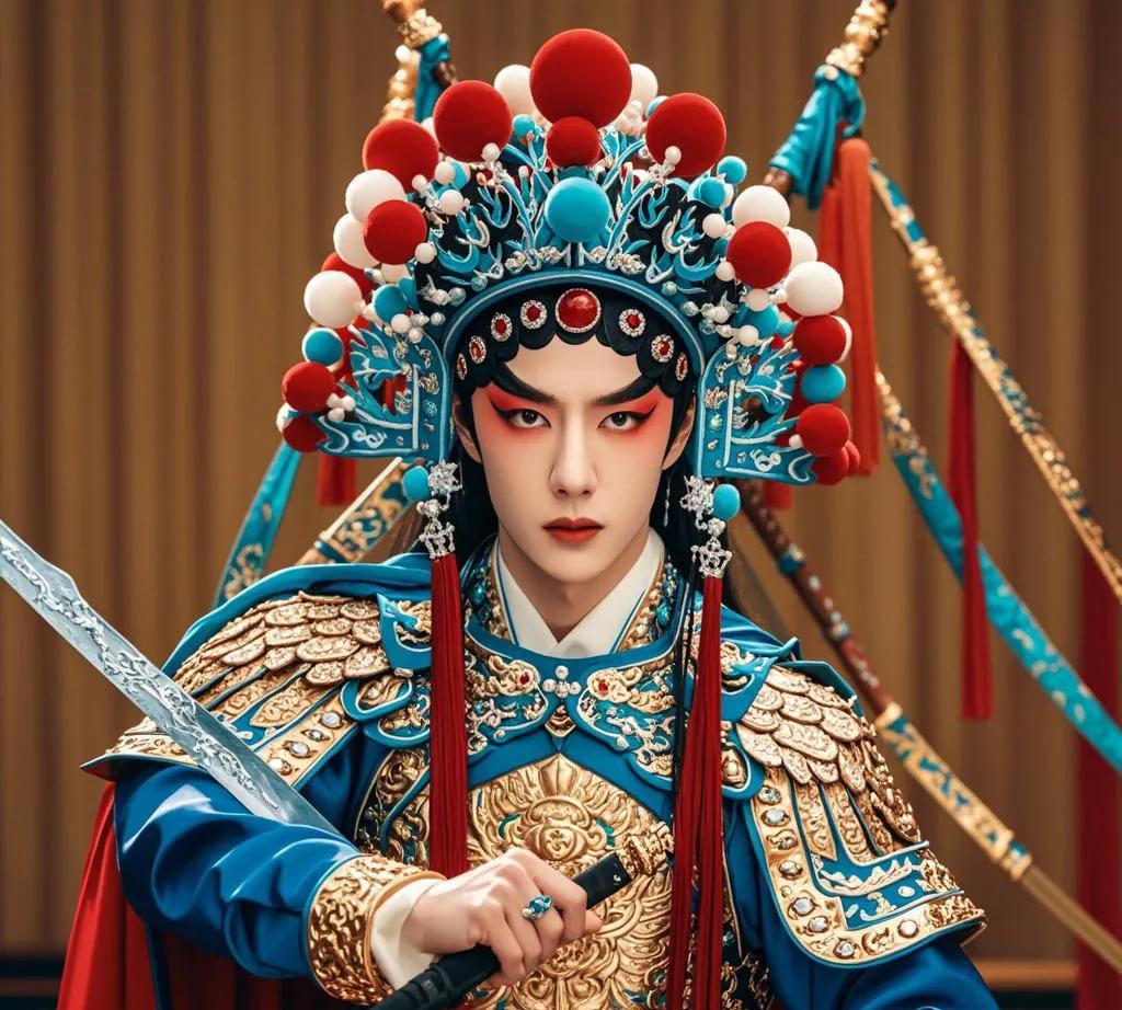 王一博真的有十八般武艺，做一行就成一行。他的京剧扮相一出，立马惊呆众人，漂亮的内