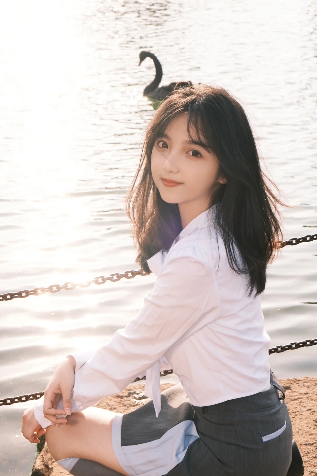 黑天鹅发卡^_^
我可以绕泽湖一圈一圈又一圈地走！