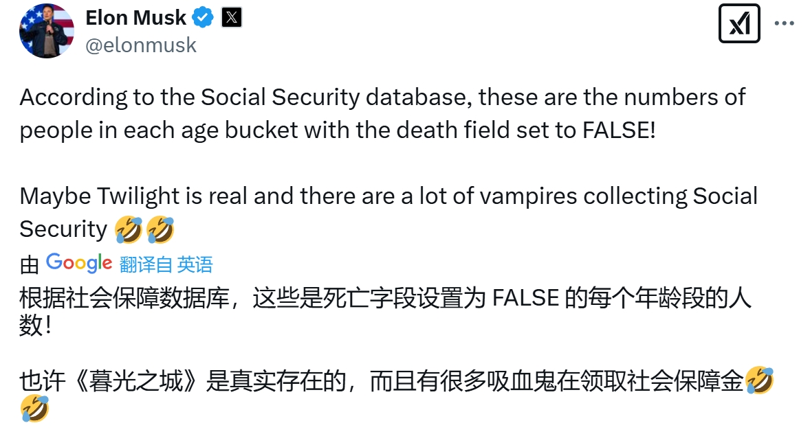 好家伙，马斯克爆料：美国约有六千万“幽灵人口”在领社会保障金！

2月17日下午