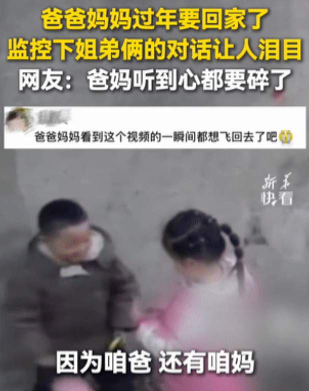 河南，外地打工的父母即将回家过年，弟弟和姐姐说：姐，我真激动！姐姐问他激动啥？不