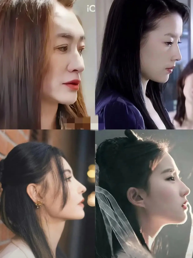 娱乐圈的美女不能做对比，看看这个侧颜杀谁胜出了？
第一个是清冷女神李小冉，就是近