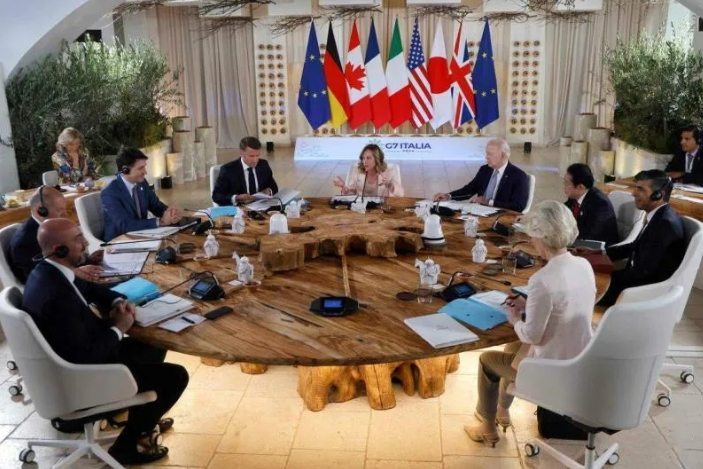 G7联合声明有哪些内容？
今年的七国峰会由美、德、英、法、日、意、加七国在意大利