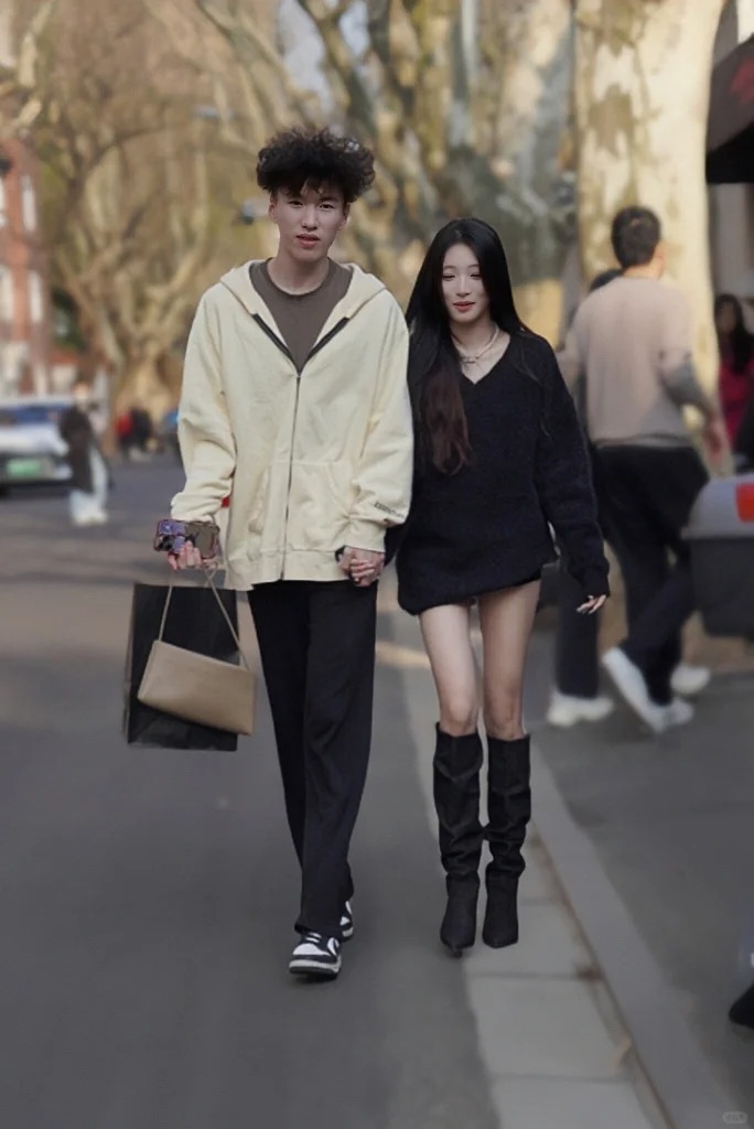 安福路街拍ll帅哥美女情侣