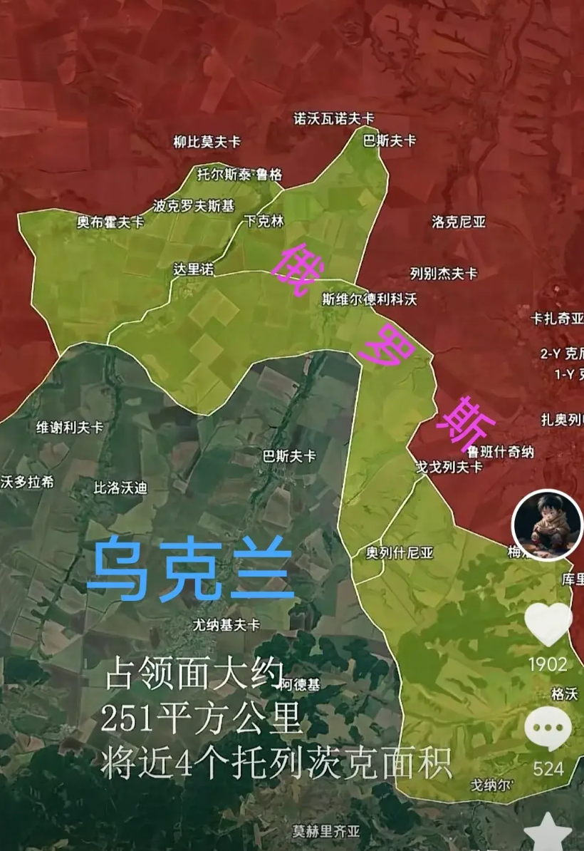 乌军攻入俄罗斯本土库尔斯克州，一天的时间就占领了200多平方公里。

俄罗斯一个