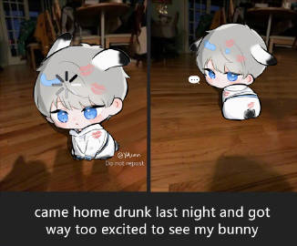#恋与深空# 昨晚回家时喝醉了，看到我的兔宝宝太鸡冻了
