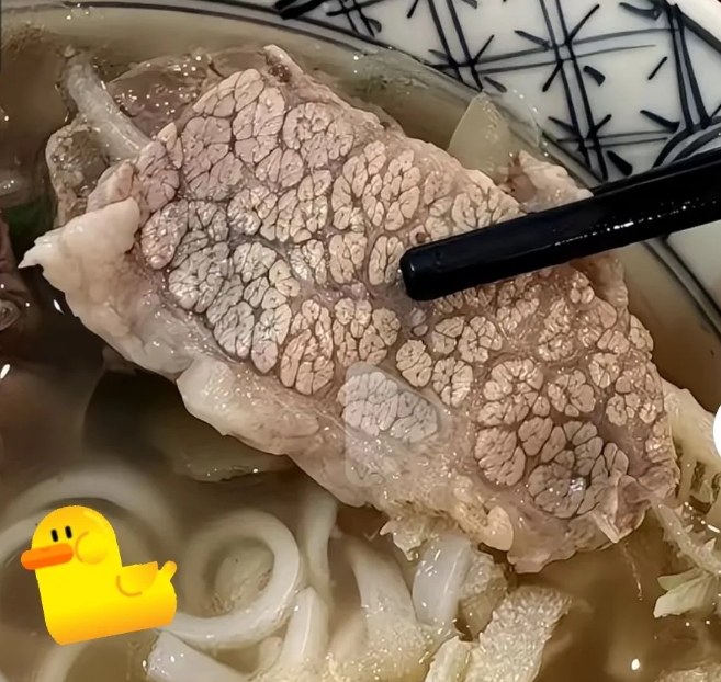 晚上吃面条，看到肉不对劲儿了，有点像梅花肉，又有点不像，我爸说是淋巴肉，你们帮我