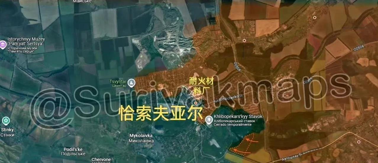 1月22日俄乌最新战报：
1.恰索夫亚尔前线（图一）：
俄罗斯军队进入了恰索夫亚