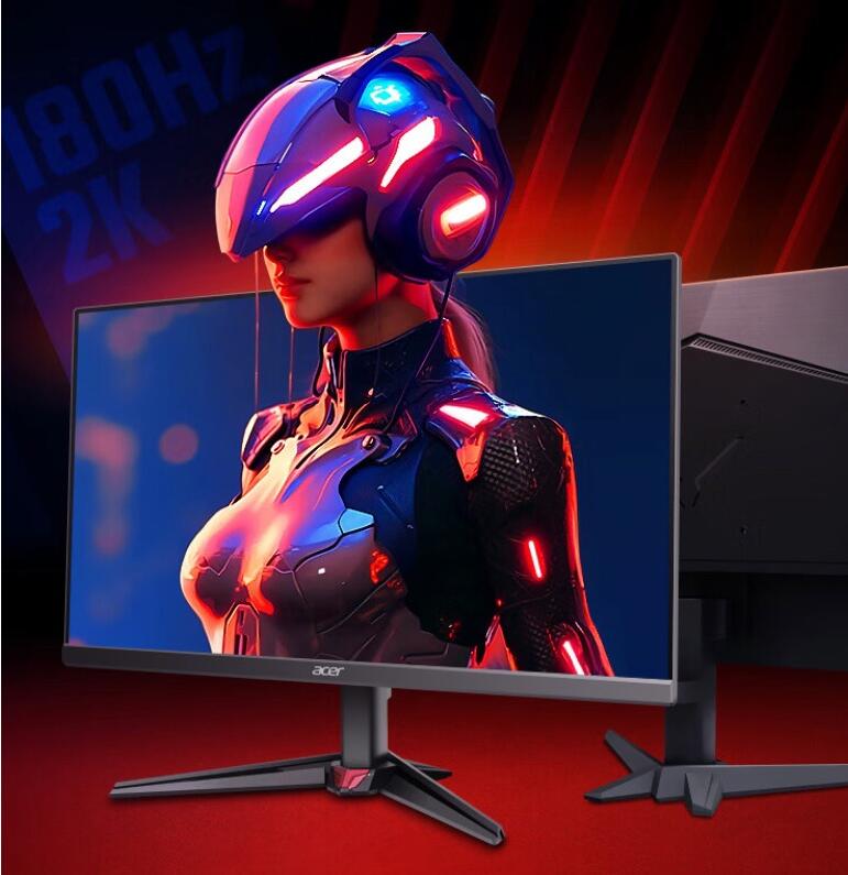 宏碁 暗影骑士“VG240YU ”23.8 英寸显示器，这款显示器主打 2K 1