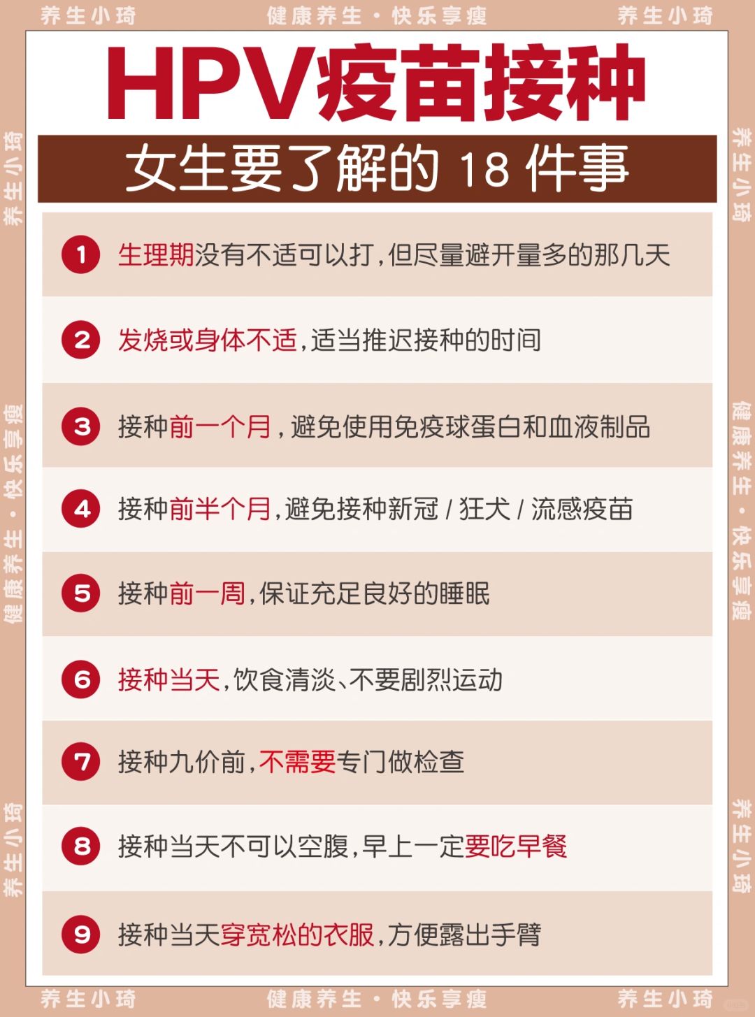 女生必看！HPV疫苗接种18个必须了解的事！！