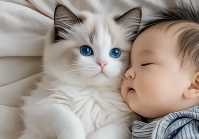 画面很温馨，让人瞬间被萌化