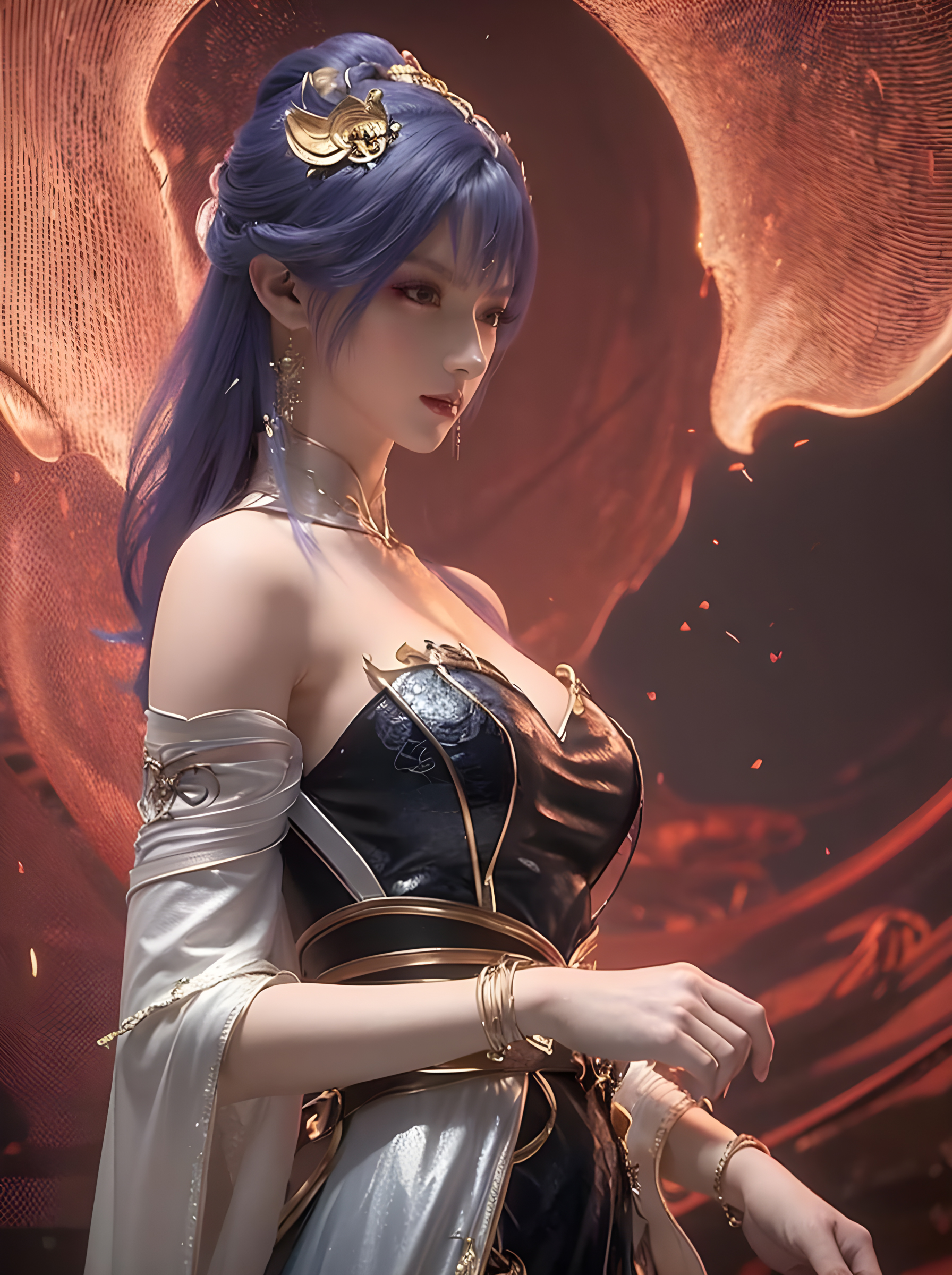 《百炼成神》国漫女神AI绘画壁纸：大胆天穹，看我如何拿捏你！