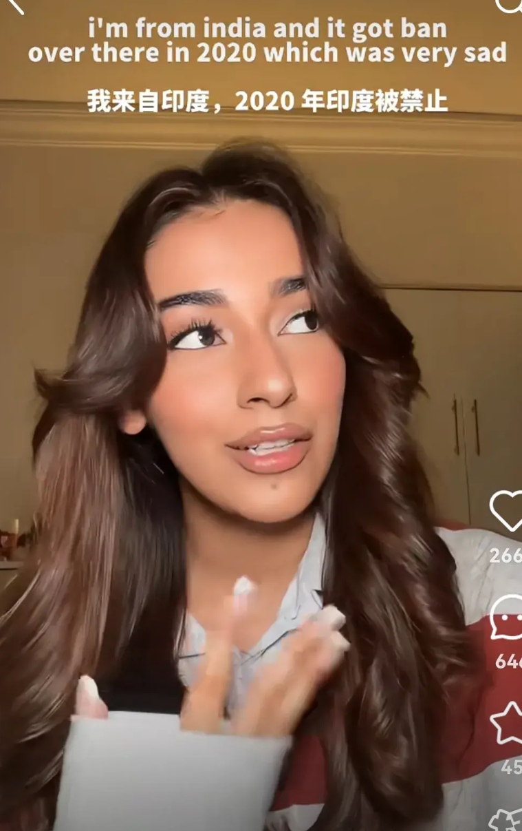 印度一位漂亮的女孩澄清了一个事实。Tiktok在2020年的时候被印度政府禁止了