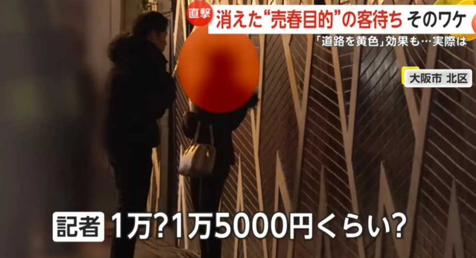 大阪警方用黄油漆涂抹路面对付站街女