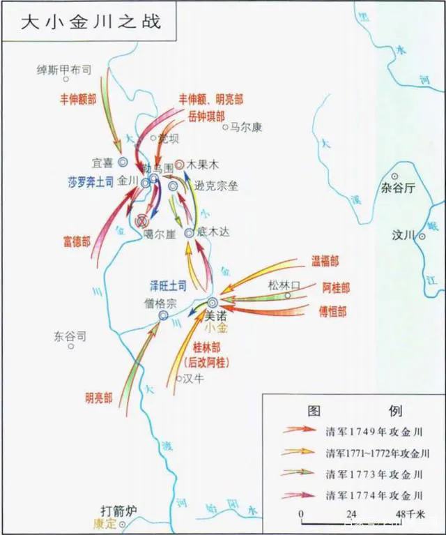 大小金川之战是中国古代热武器使用的巅峰，火器比后来的鸦片战争都要先进。

大小金